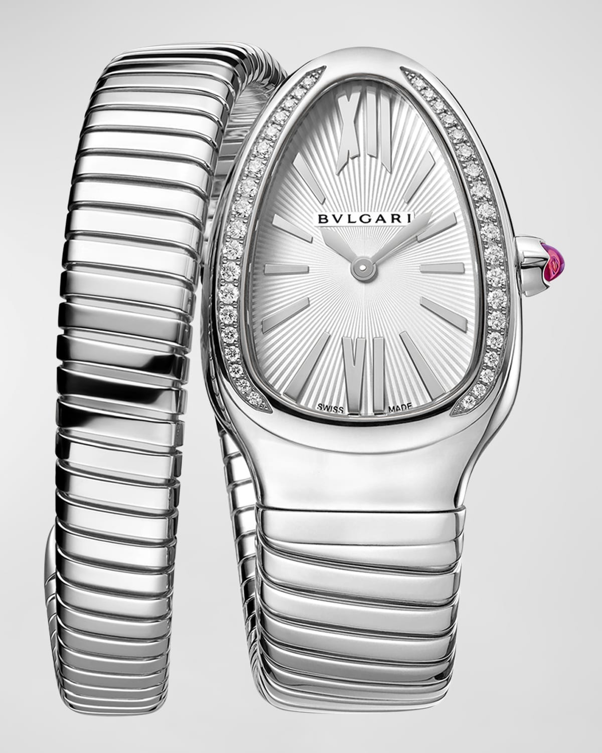 35mm Serpenti Tubogas 1-Twirl Watch with Diamonds | Neiman Marcus