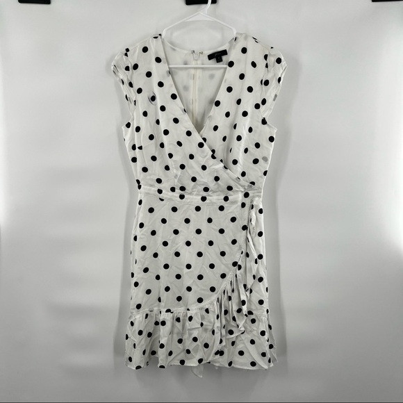 J. Crew faux wrap black white polka dot dress size 4 | Poshmark