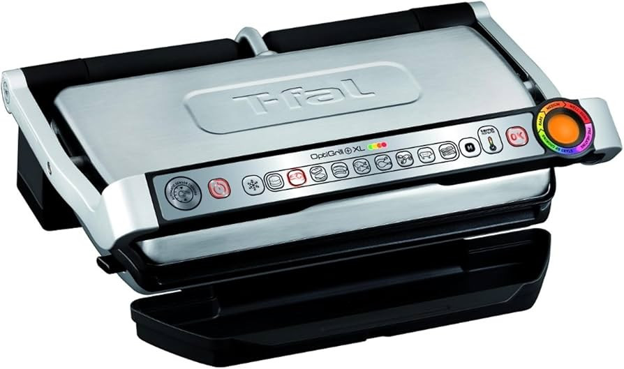 T-Fal OptiGrill Stainless Steel XL Electric Grill, 6 Servings, 9 Intelligent Automatic Cooking Mo... | Amazon (US)