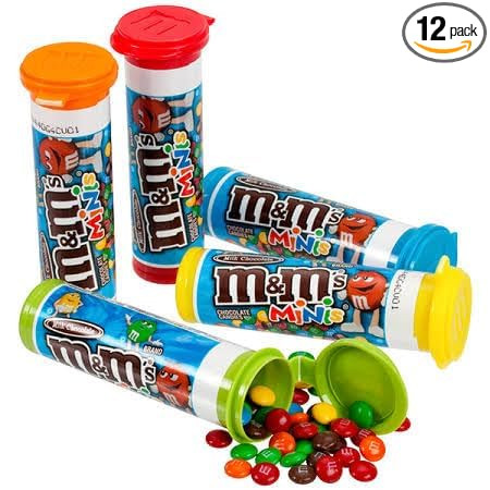 QT M&Ms Minis Assorted Chocolate Candy, 1.08 oz Tubes,12 Count | Amazon (US)