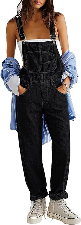 AMEBELLE Women's Classic Denim Jumpsuit Casual Loose Fit Adjustable Strap Baggy Bib Jean Overalls... | Amazon (US)