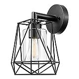 Globe Electric 44300 1-Light Outdoor or Indoor Wall Sconce, Black, Clear Glass Inner Shade, Outdoor  | Amazon (US)