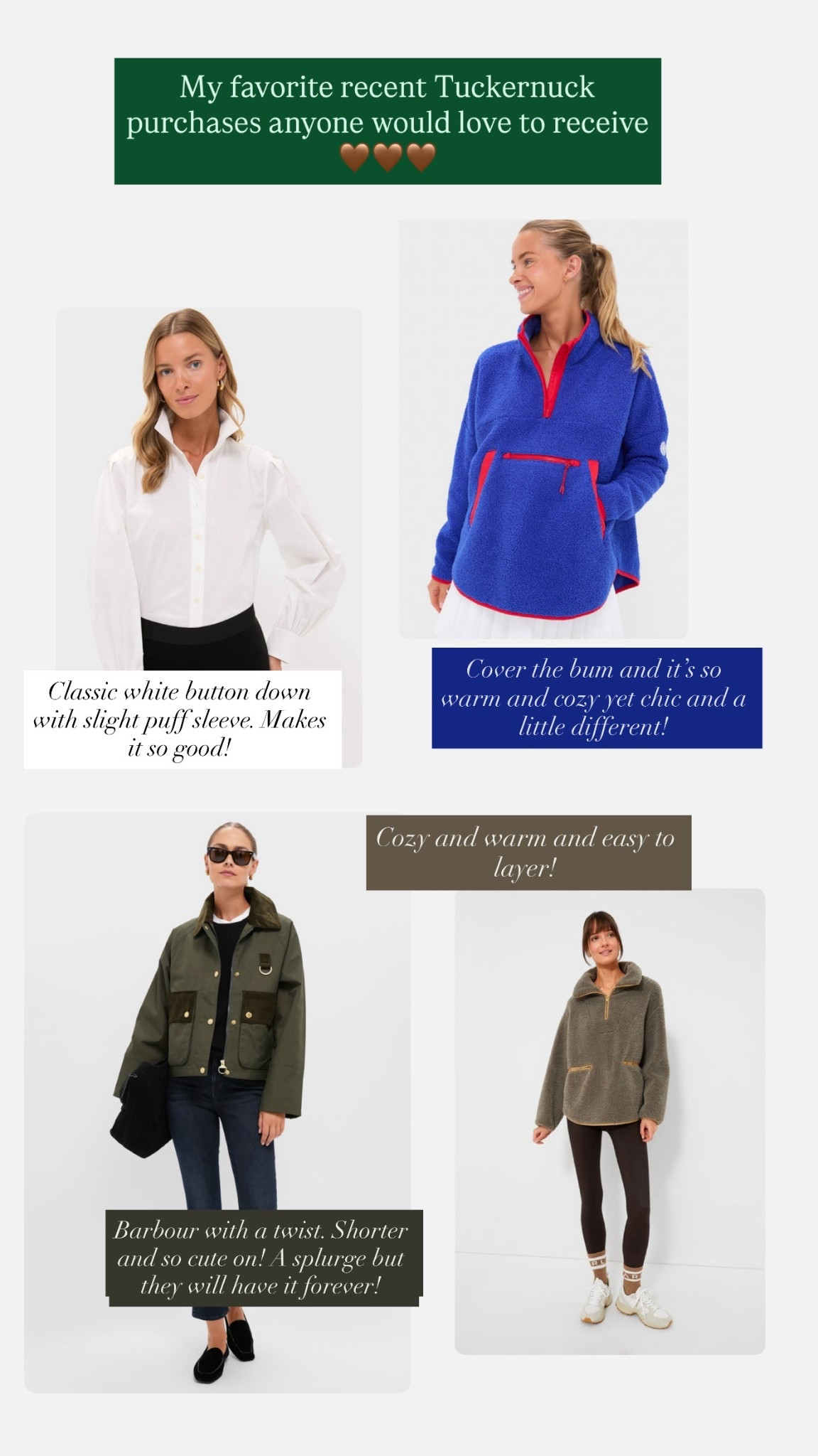 My new favorites from Tuckernuck! All good and special! 🙌🏼 all run true to size! 