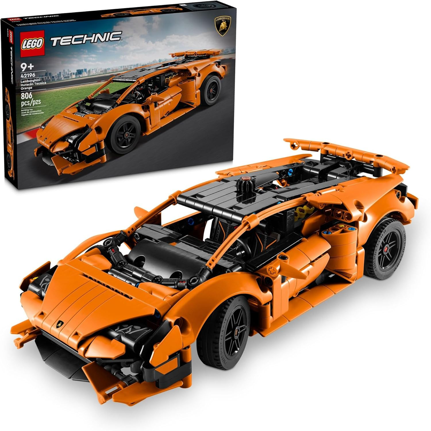 LEGO Technic Lamborghini Huracán Tecnica Orange Advanced Building Toy, Lamborghini Car Toy for Kids Room Décor, Model Car Vehicle Set for Boys and Girls Ages 9 and Up, 42196 | Amazon (US)