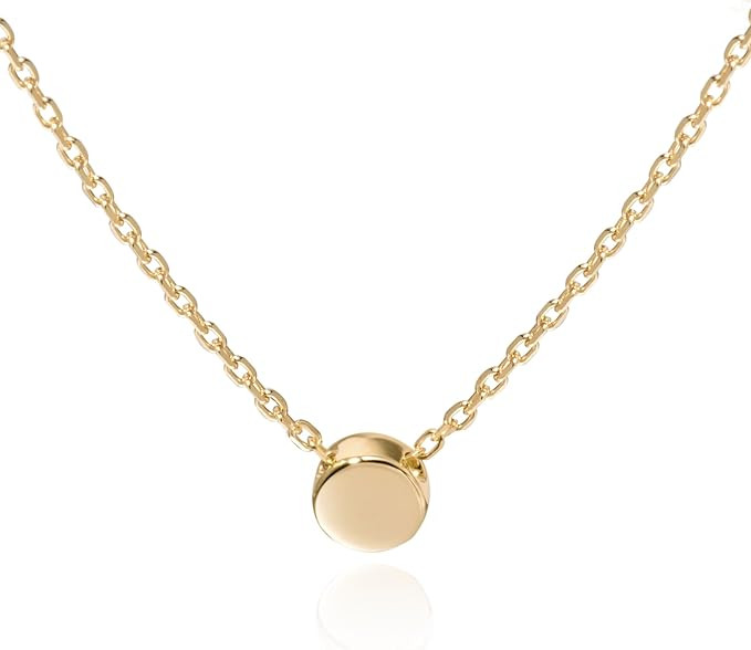 S.Leaf Sterling Silver Tiny Dot Necklace Round Circle Necklaces for Women Dainty Necklaces for Wo... | Amazon (US)