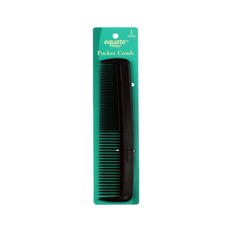 Equate Fine Tooth Pocket Comb, Teasing Combs, Black | Walmart (US)