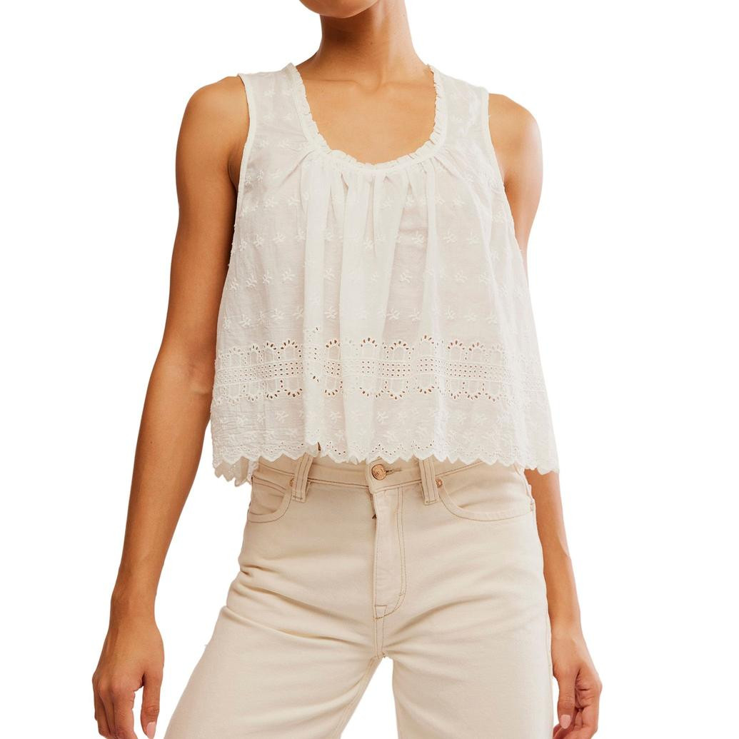 Free People Women s Marina Eyelet Tank | Shoemall.com