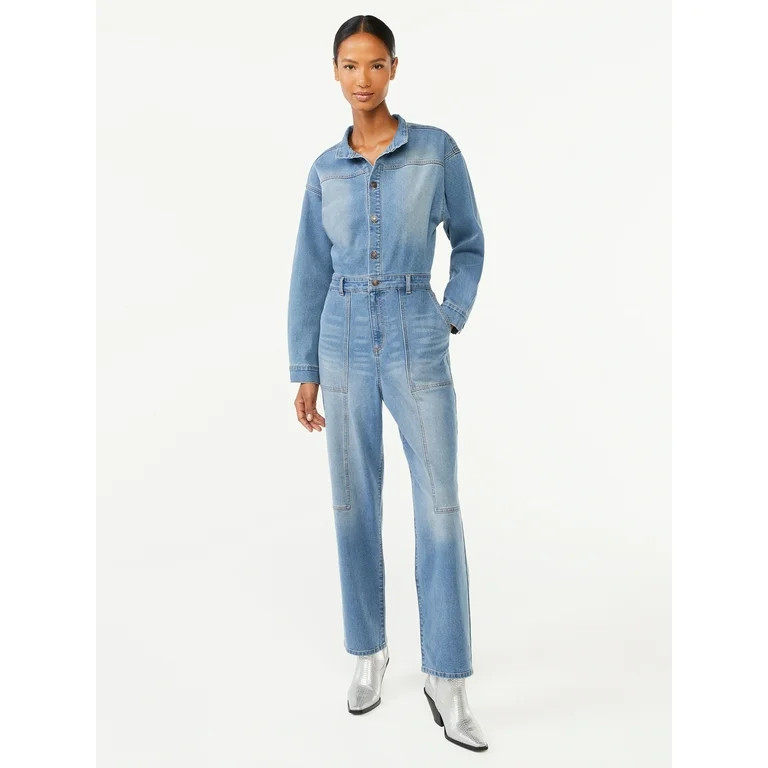 Scoop Women's Utility Denim Jumpsuit | Walmart (US)