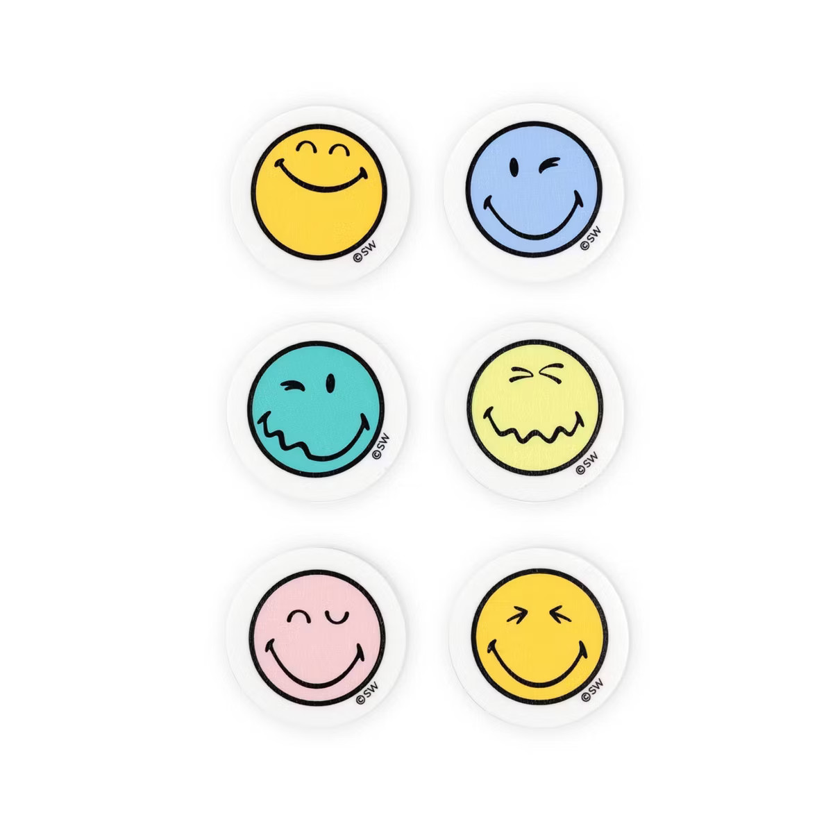 Yoobi SmileyWorld 6pk Erasers | Target