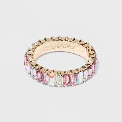 SUGARFIX by BaubleBar Baguette Iridescent Crystal Statement Ring | Target