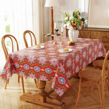 1pc Geometric Pattern Tablecloth, Boho PVC Rectangle Table Cloth For Dinner Table | SHEIN