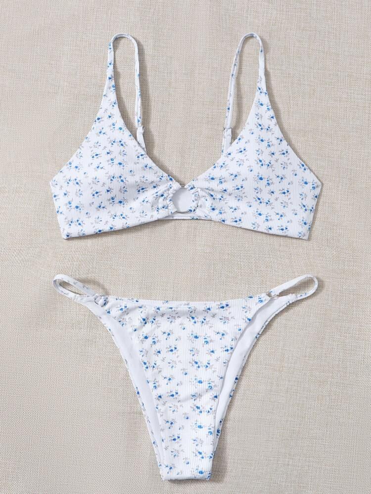 Floral Ring Linked Bikini Swimsuit
       
              
              $9.99        
    $9.49
 ... | SHEIN