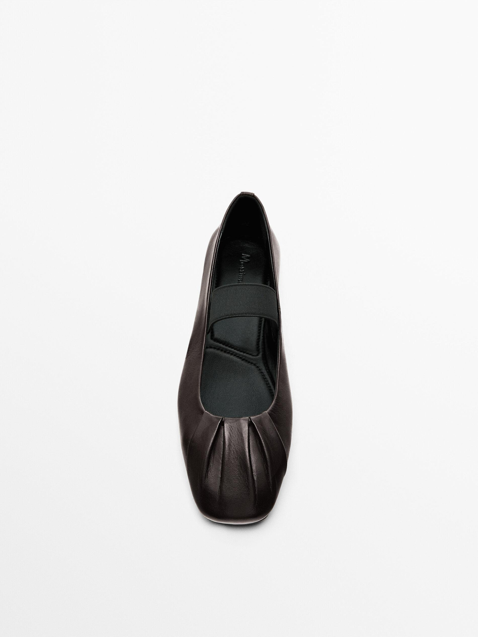 Elastische Ballerinas mit Raffungen | Massimo Dutti DE