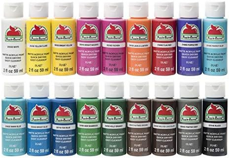 Apple Barrel PROMOABI 18pc Matte Finish Acrylic Craft Paint Set, 2 fl oz / 59 ml, Assorted Colors... | Amazon (US)