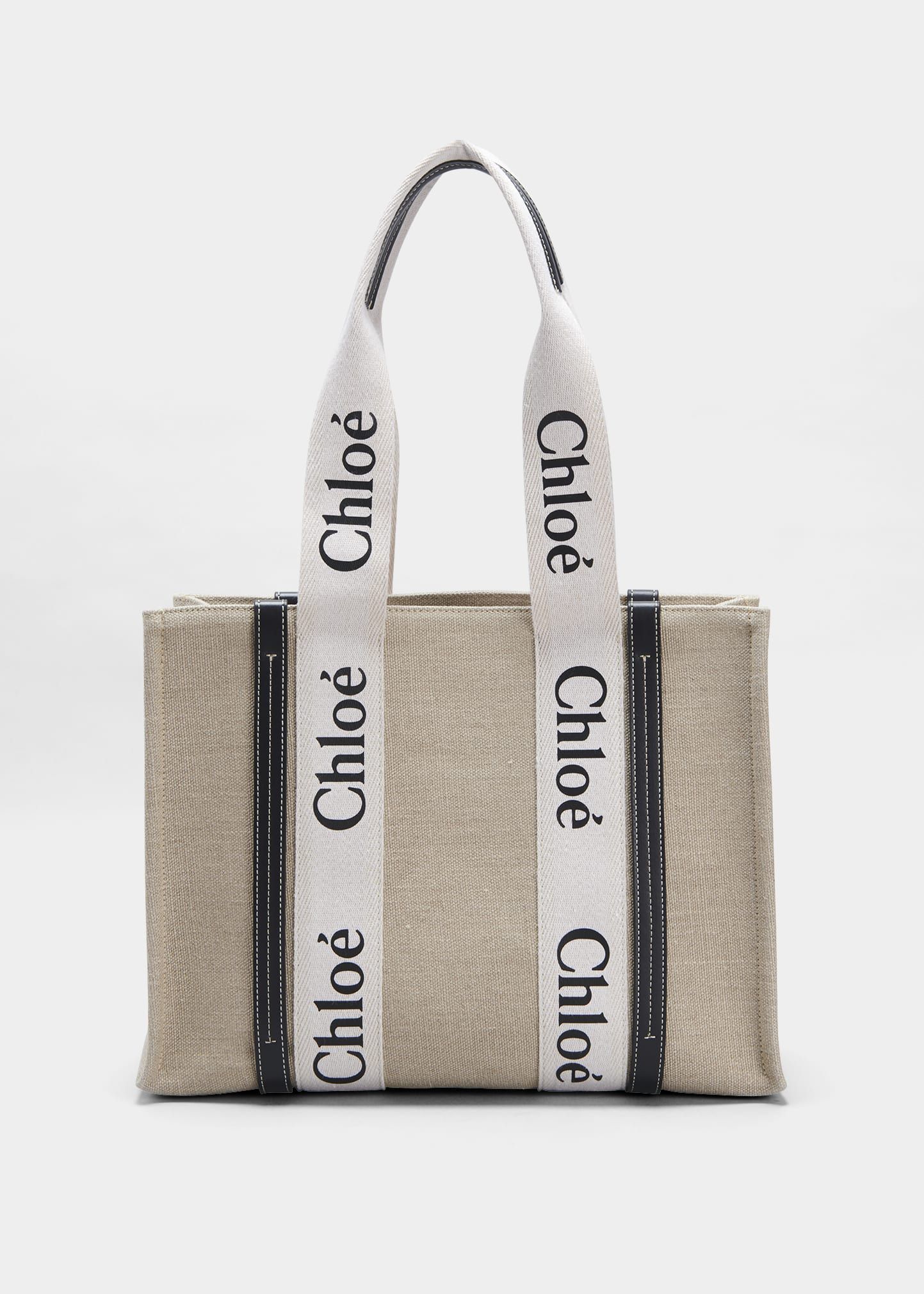 Chloe Woody Medium Tote Bag in Linen | Bergdorf Goodman