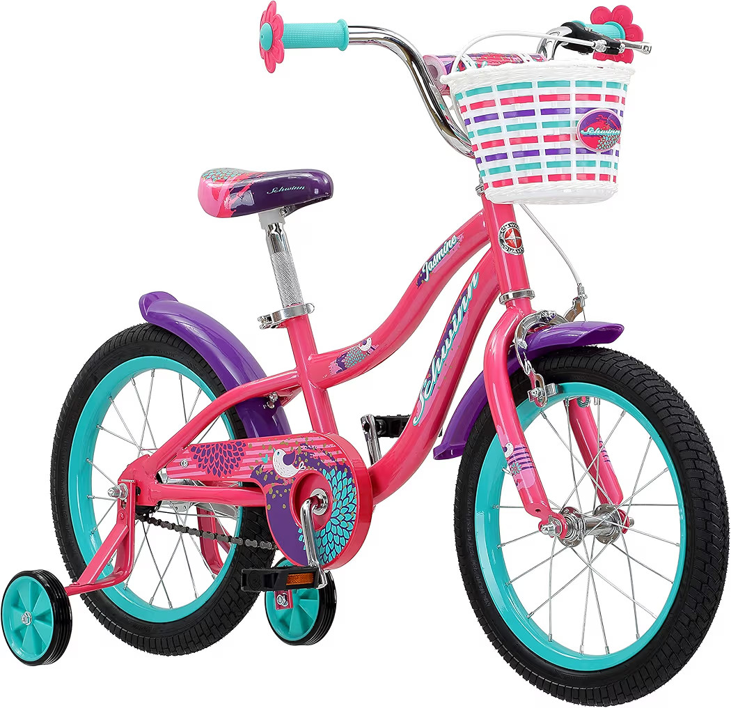 Schwinn Jasmine Kids Bike with Training Wheels, 16-Inch Wheels, Boys and Girls Ages 3-5 Years Old... | Amazon (US)