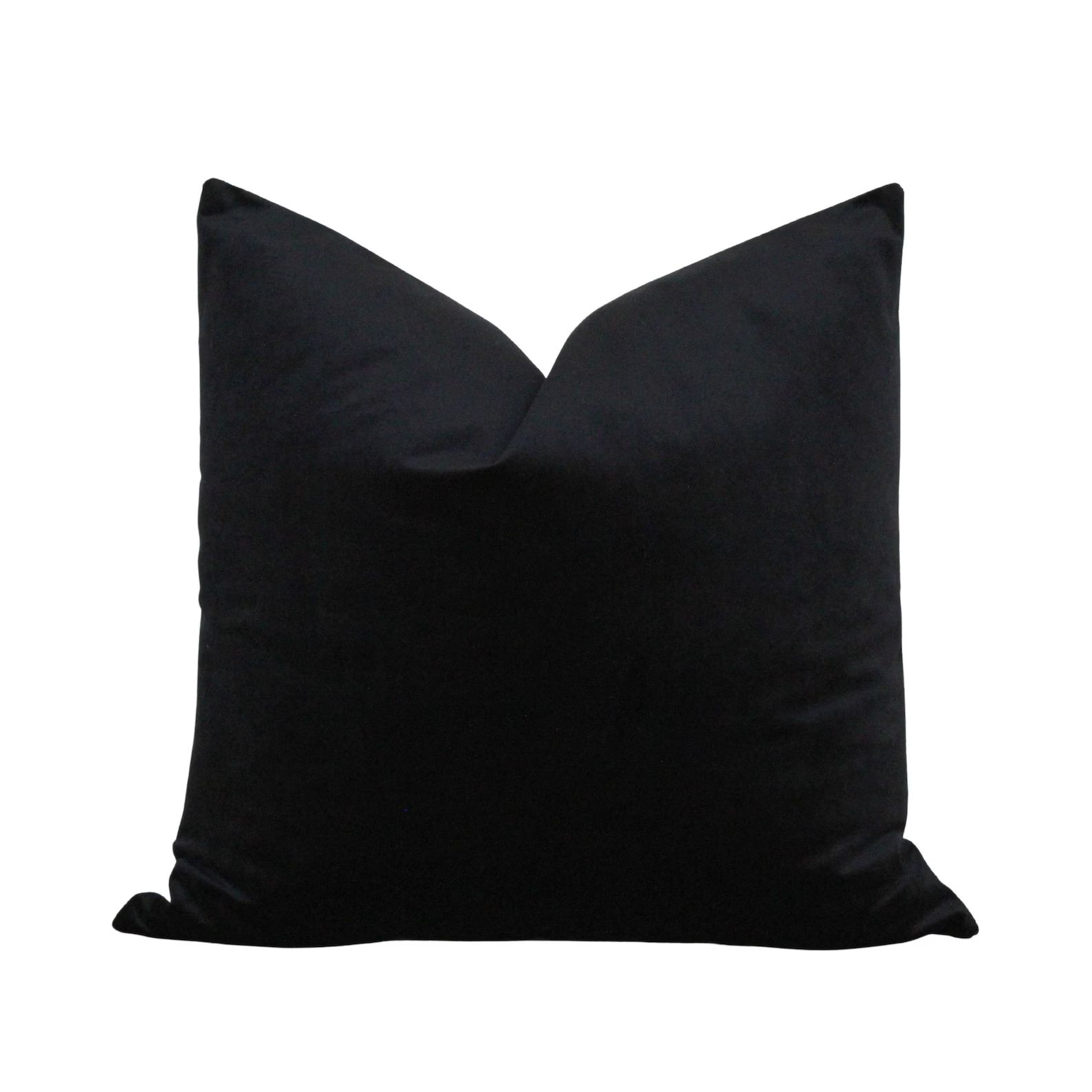 Black Velvet Pillow Cover | Solid Black Pillow Cover | Velvet Throw Pillow | Soft Velvet Black Cu... | Etsy (US)