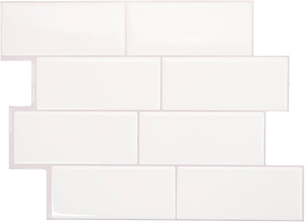 Smart Tiles Peel and Stick Backsplash - 5 Sheets of 11.56'' x 8.38'' - 3D Adhesive Peel and Stick... | Amazon (US)
