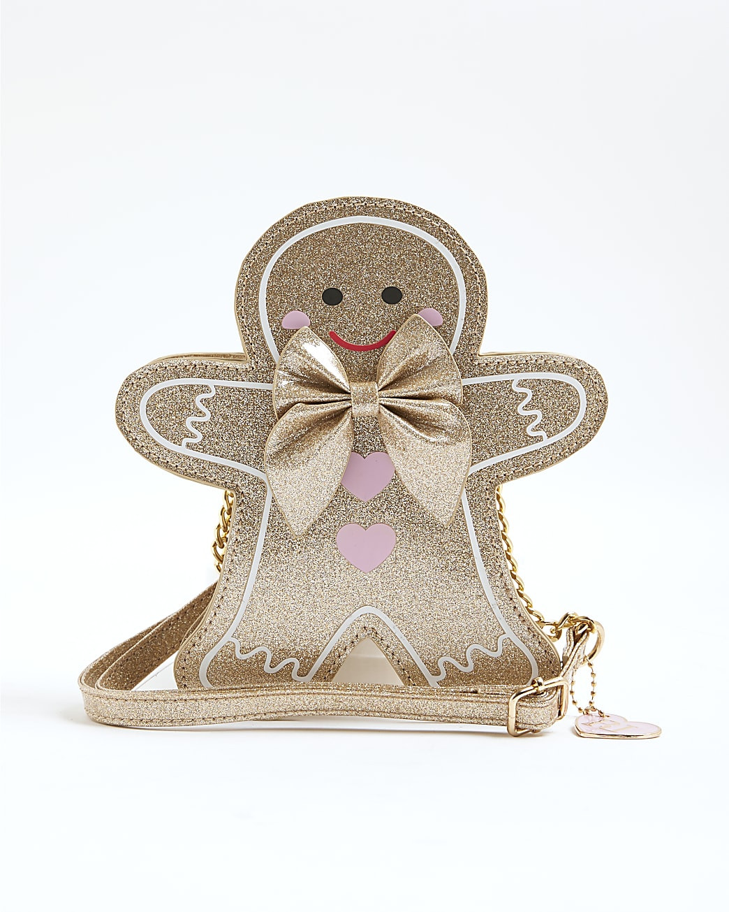 Girls Gold Gingerbread Man Cross Body Bag | River Island UK & IE
