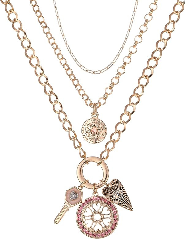 ZMNNOPPAB Layered Evil Eye Necklace and Hamsa Hand Necklace for Women,14K Gold Plated Coin Heart ... | Amazon (US)