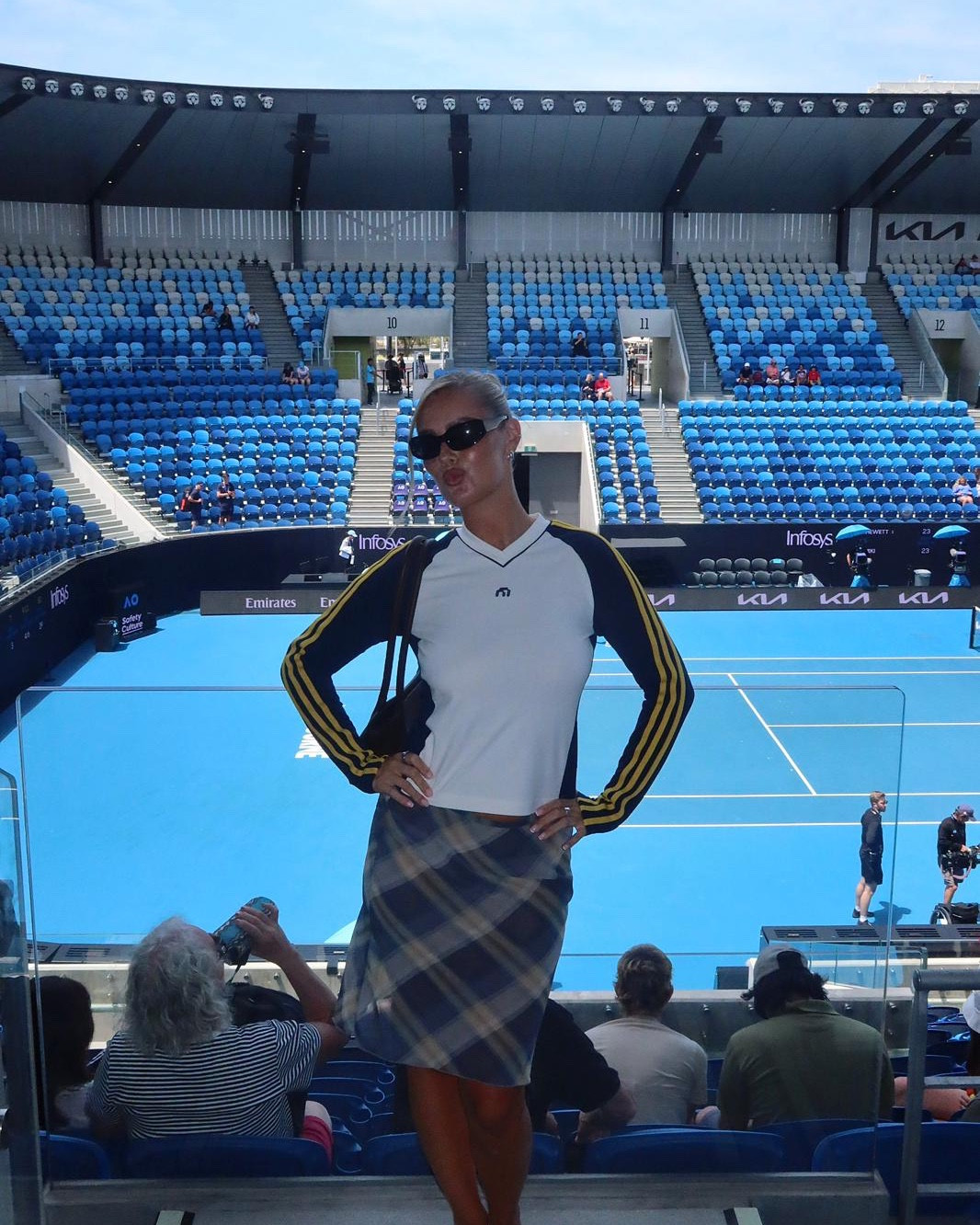 AO Day 2 🎾 Top is Adidas x Miaou, Skirt is Lioness, Sunnies are Vehla, Flip flops are Haviannas, and bag is Status Anxiety

#LTKsummer #LTKaustralia #LTKFashionMonth