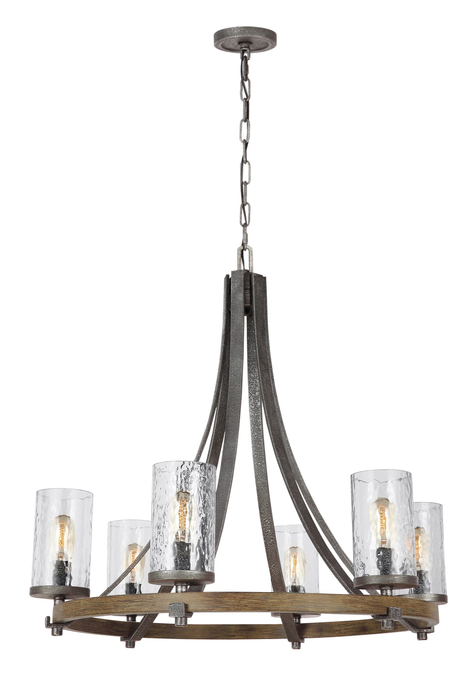 Schrum 6 - Light Dimmable Wagon Wheel Chandelier | Wayfair North America