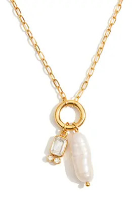 LA MENO Pearl Shimmer Pendant Necklace in Gold at Nordstrom Rack | Nordstrom Rack