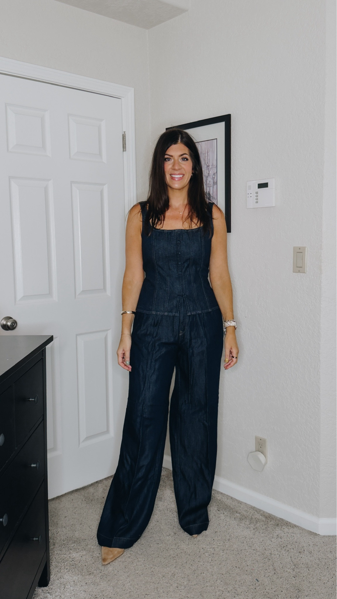 Wearing a size  8 long pants and medium vest 

Summer to fall workwear, fall workwear, office outfit, midsize workwear, business casual outfit, fall office style, work outfit ideas, transitional workwear

#LTKOver40 #LTKMidsize #LTKWorkwear