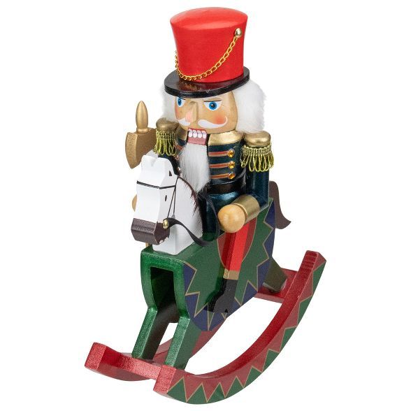 Northlight 11.5 Red and Blue Christmas Nutcracker Soldier on Rocking Horse | Target