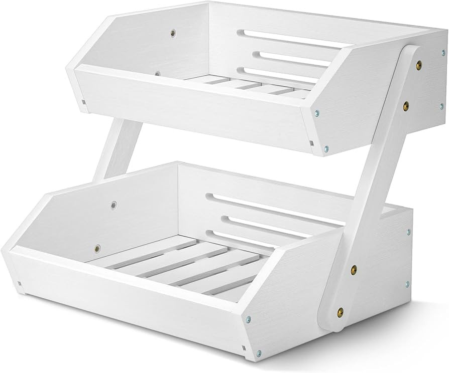 G.a HOMEFAVOR Fruit Basket for Kitchen, 2-Tier Fruit Bowl for Kitchen Counter, Vegetable Storage ... | Amazon (US)
