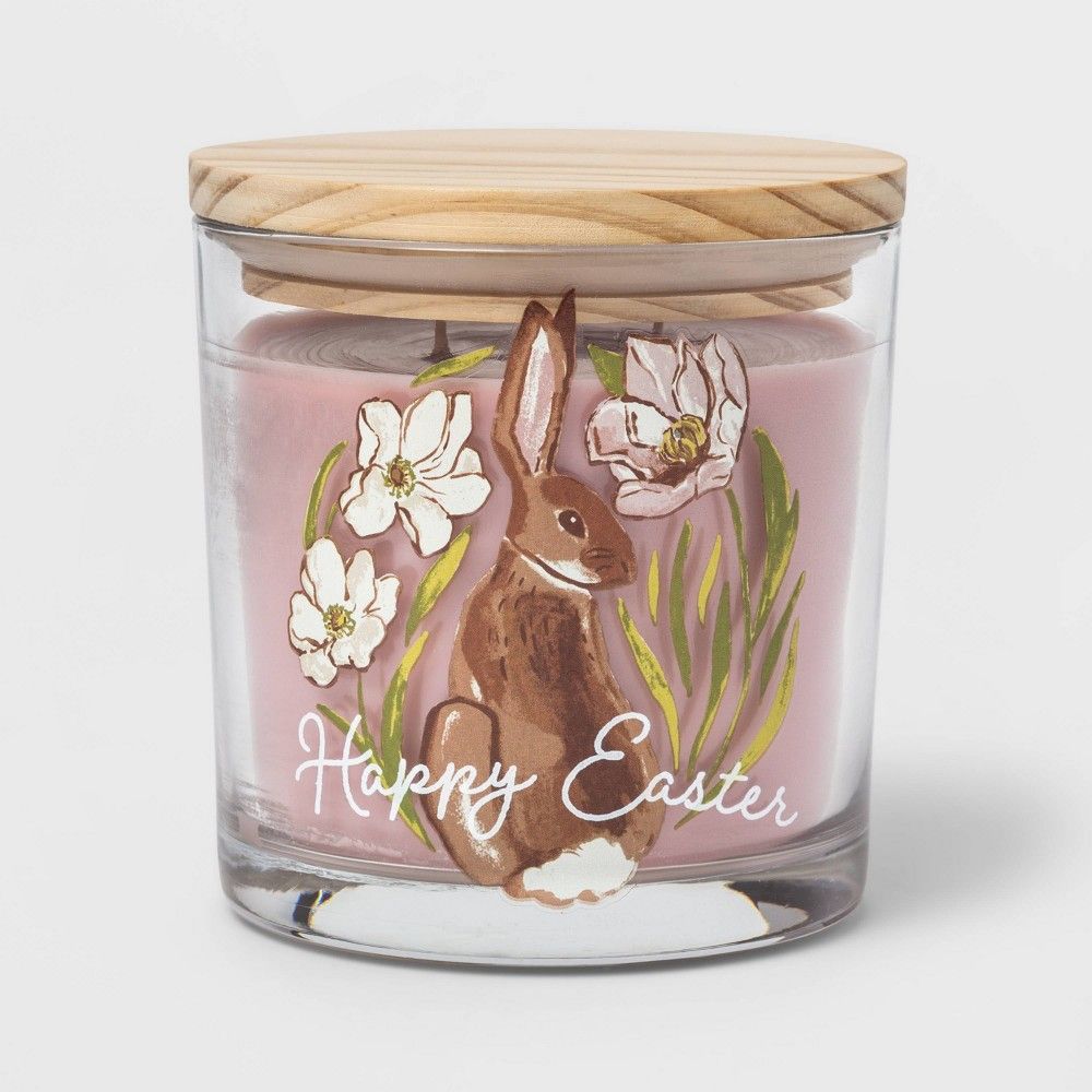 13oz Glass Jar 'Happy Easter' Berry & Daisy Candle - Threshold | Target