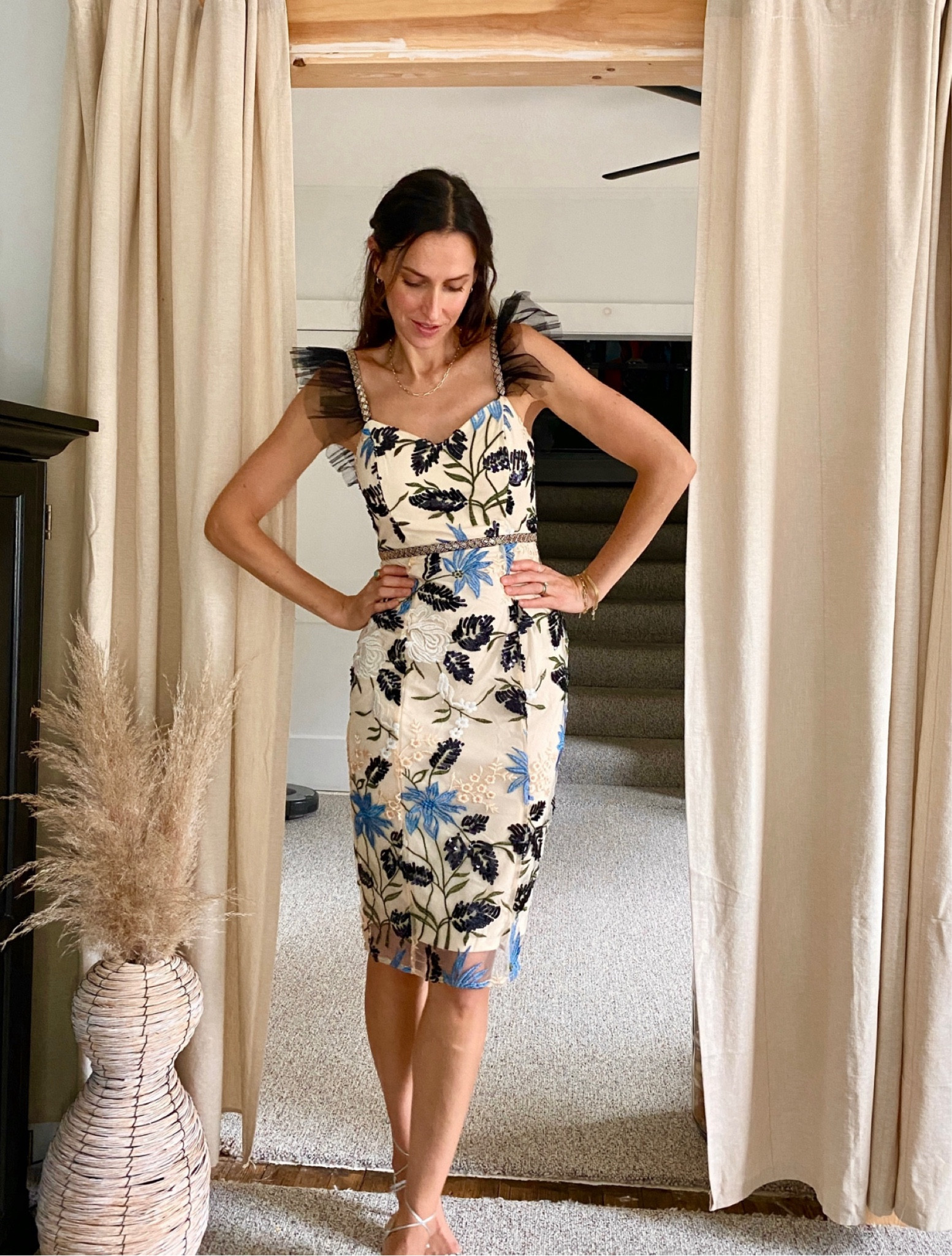 Hands down one of my favorite wedding guest dresses ever! Just saw it’s almost sold out but a few sizes left.  If you need a good party dress def try this one!! So flattering and fun. Fits tts but doesn’t really have any give to it. 
Wearing small.



#LTKWedding #LTKFindsUnder100