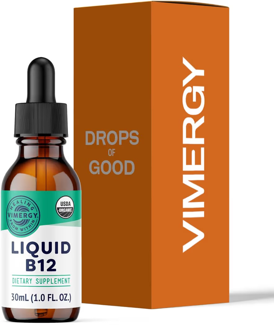 Vimergy Organic Liquid Vitamin B12 Supplement 2500 mcg, Methylcobalamin & Adenosylcobalamin Fast-... | Amazon (US)