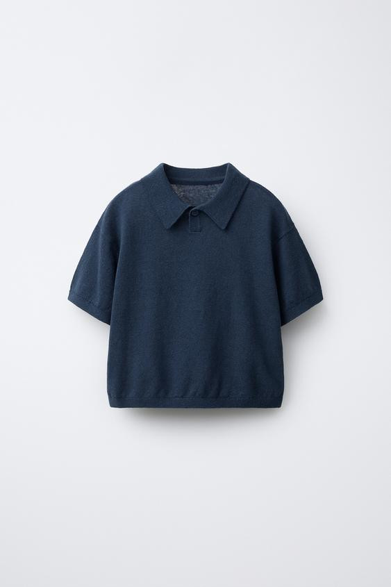 COTTON LINEN KNIT POLO SHIRT | Zara US