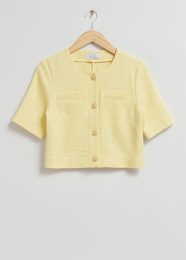 Cropped Short-Sleeve Tweed Top | & Other Stories (EU + UK)