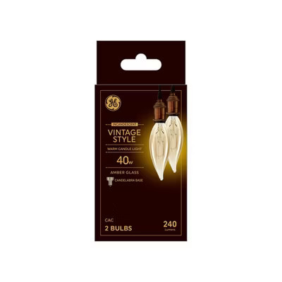 GE 40W CA10 INC Light Bulb Amber | Target