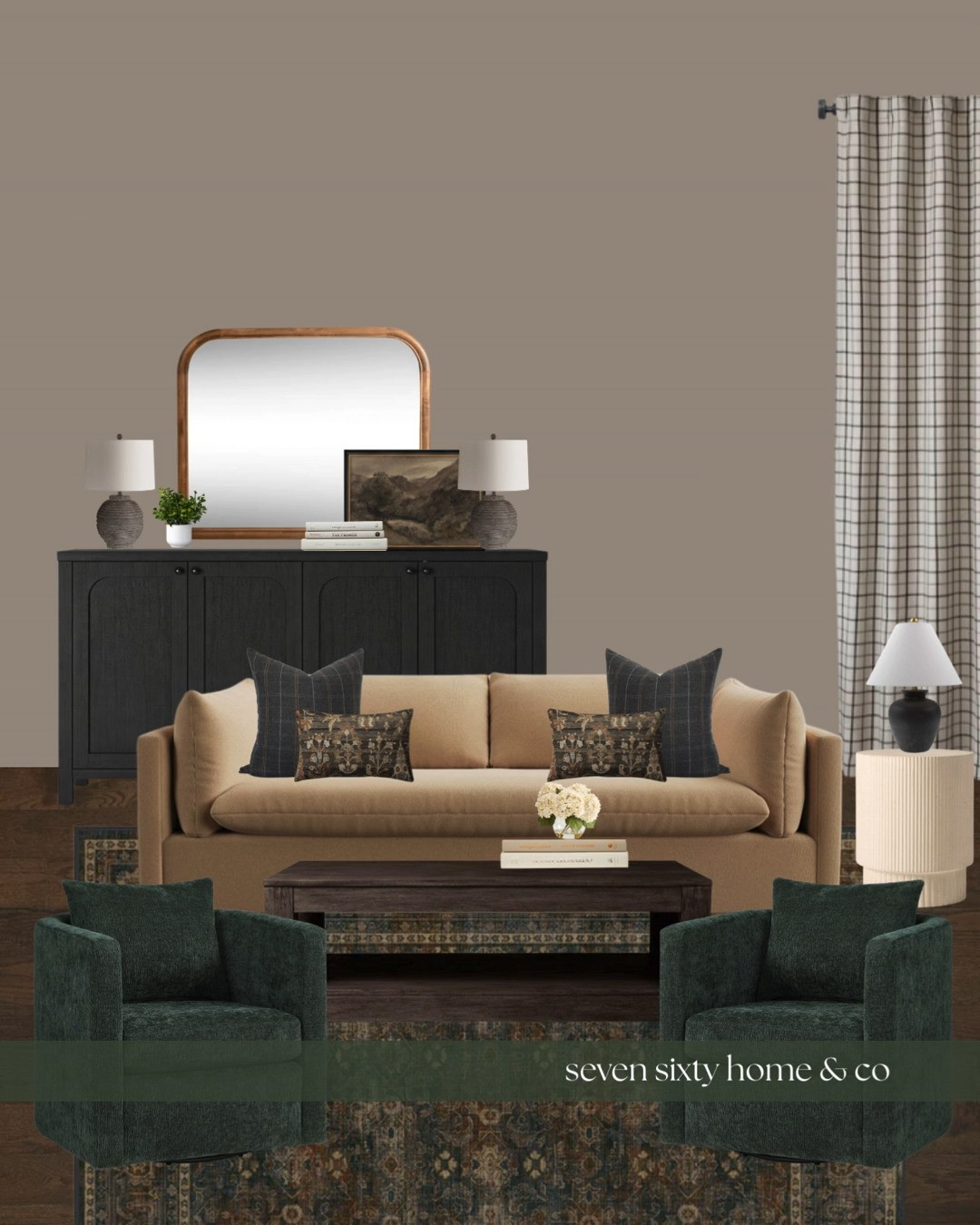 This living room was designed to feel grounded and enduring, a space that grows richer with time rather than chasing trends. In this moody traditional living room, deep wood tones, classic upholstery, and layered textiles create a sense of warmth and familiarity without feeling heavy or formal.

Traditional silhouettes anchor the room, while softer neutrals and subtle pattern keep it approachable and livable. Every piece was chosen to support comfort first — a living room meant for evenings that stretch long, quiet mornings, and spaces that feel collected rather than curated.

If you’re searching for moody traditional living room ideas, classic living room furniture, or timeless traditional interiors, this design leans into depth, balance, and restraint. 

 #LTKHome