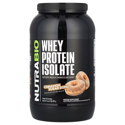 NutraBio Whey Protein Isolate, Cinnamon Sugar Donut, 2 lb (907 g) | Target