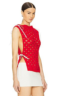 MSGM Chunky Crochet Top in Red from Revolve.com | Revolve Clothing (Global)
