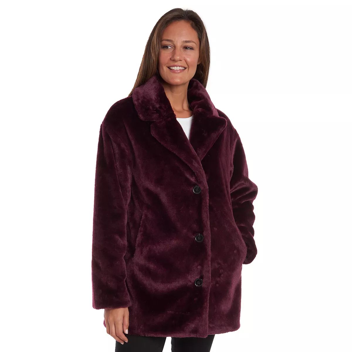 Women's Fleet Street Faux-Fur 3-Button Jacket | Kohl's