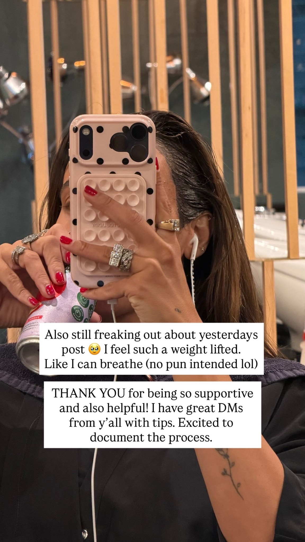 Also still freaking out about yesterdays post 🥹 I feel such a weight lifted. 
Like I can breathe (no pun intended lol)

 THANK YOU for being so supportive and also helpful! I have great DMs 
from y’all with tips. Excited to document the process.