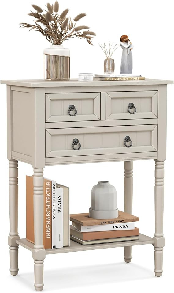 Narrow Console Table, Entryway Table with 3 Storage Drawers & Open Bottom Shelf, Sofa Side Table ... | Amazon (US)