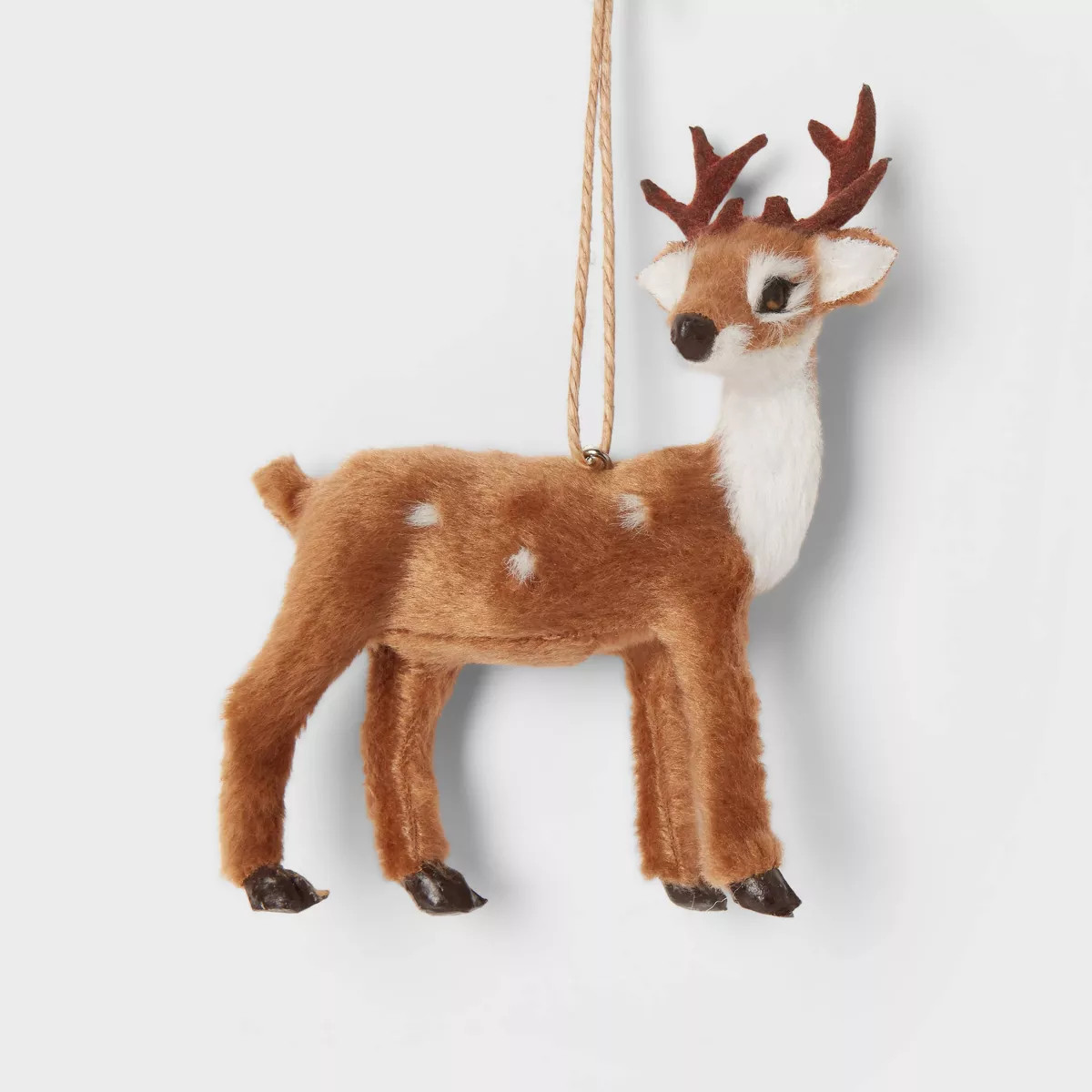 Faux Fur Deer Christmas Tree Ornament Dark Brown with Spots - Wondershop™ | Target