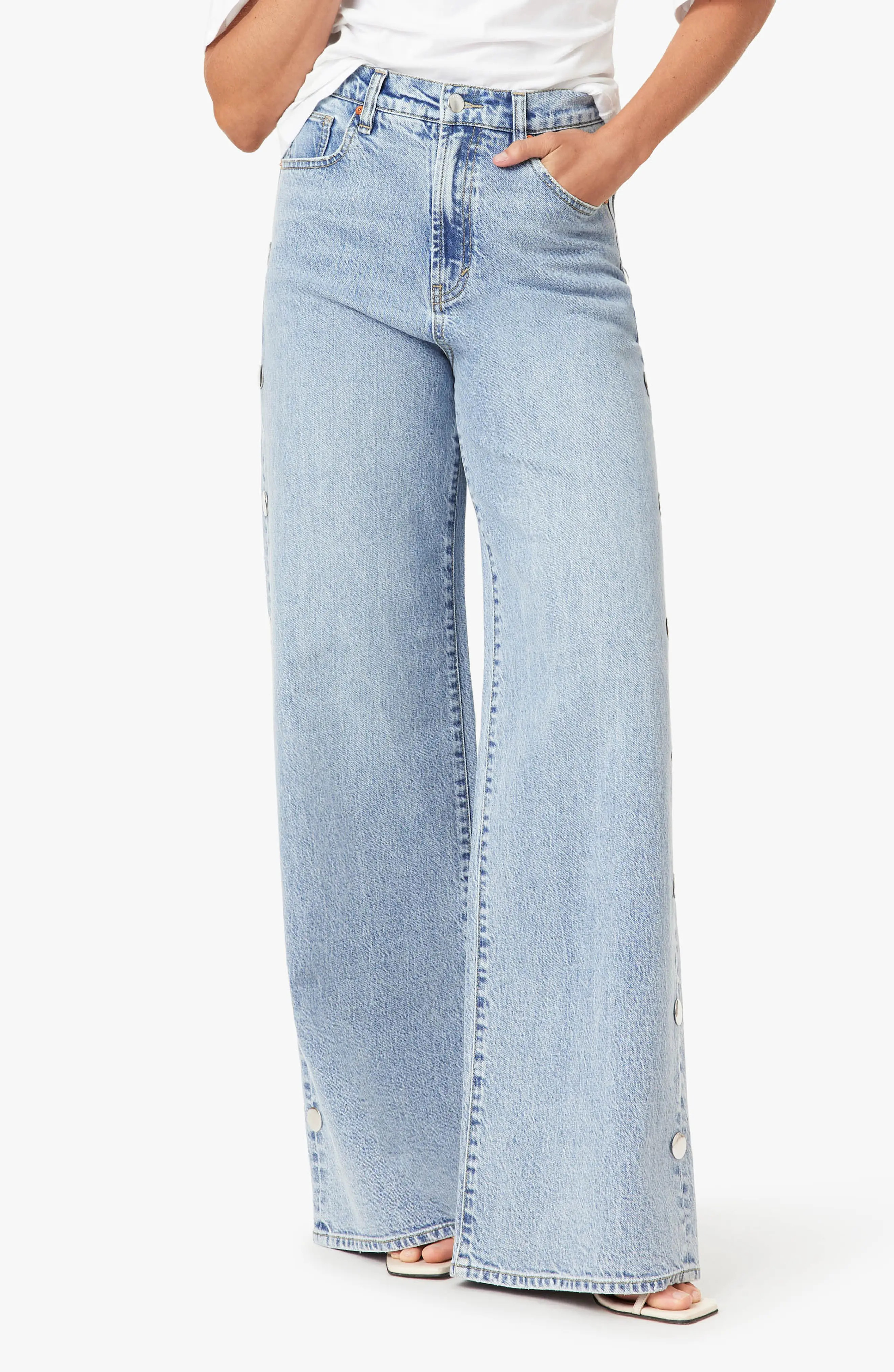 Habitual Gemma Studded Wide Leg Jeans (Women) | Nordstrom | Nordstrom