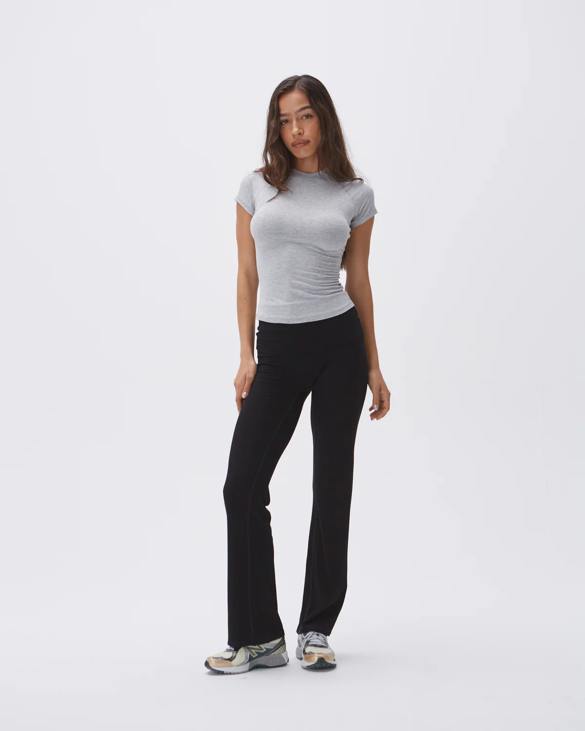 Rib Fold Over Pants - Black | Adanola UK