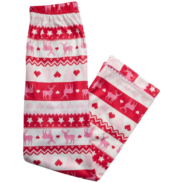 PJ's & Presents Girls' Christmas Pajamas - 2-Piece Flannel Christmas Pajama with Matching Socks (... | Walmart (US)