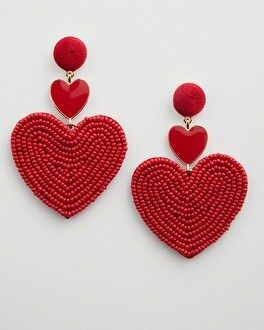 Red Heart Seed Bead Earrings | Chico's