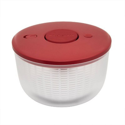 KitchenAid Salad Spinner: Large 7.43 Qt Red Plastic Lettuce Spinner, Hand Wash, 2-Piece Set | Target
