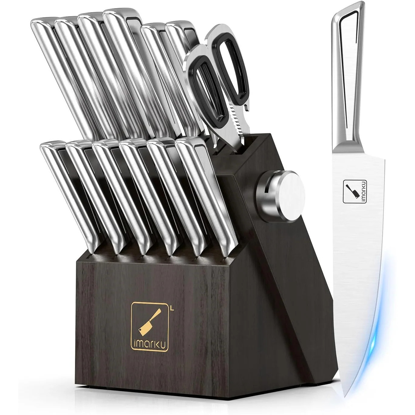 imarku 14 PCs Knife Sets with Block Japanese Stainless Steel with Built-in Sharpener, Sharp with Non-slip Ergonomic Handle | Bed Bath & Beyond