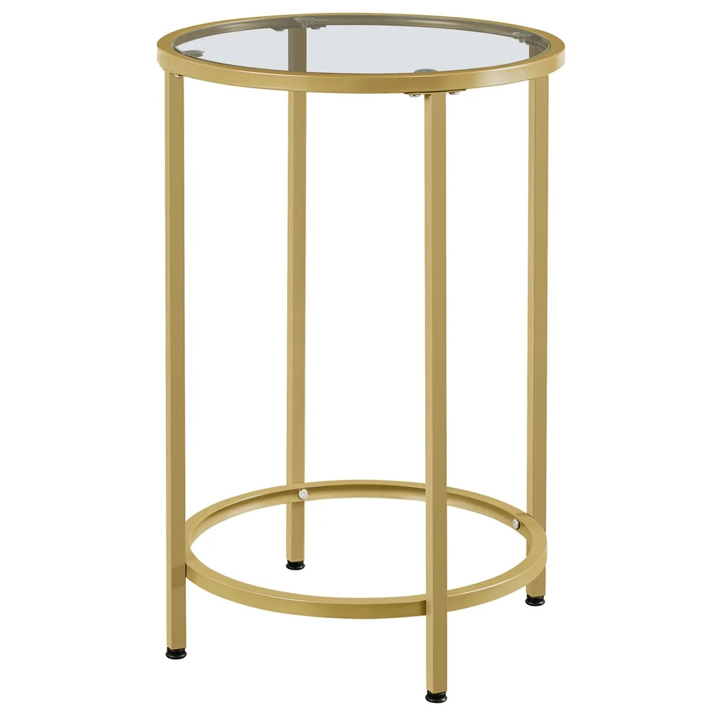 Round Accent Table With Glass Top | Wayfair North America